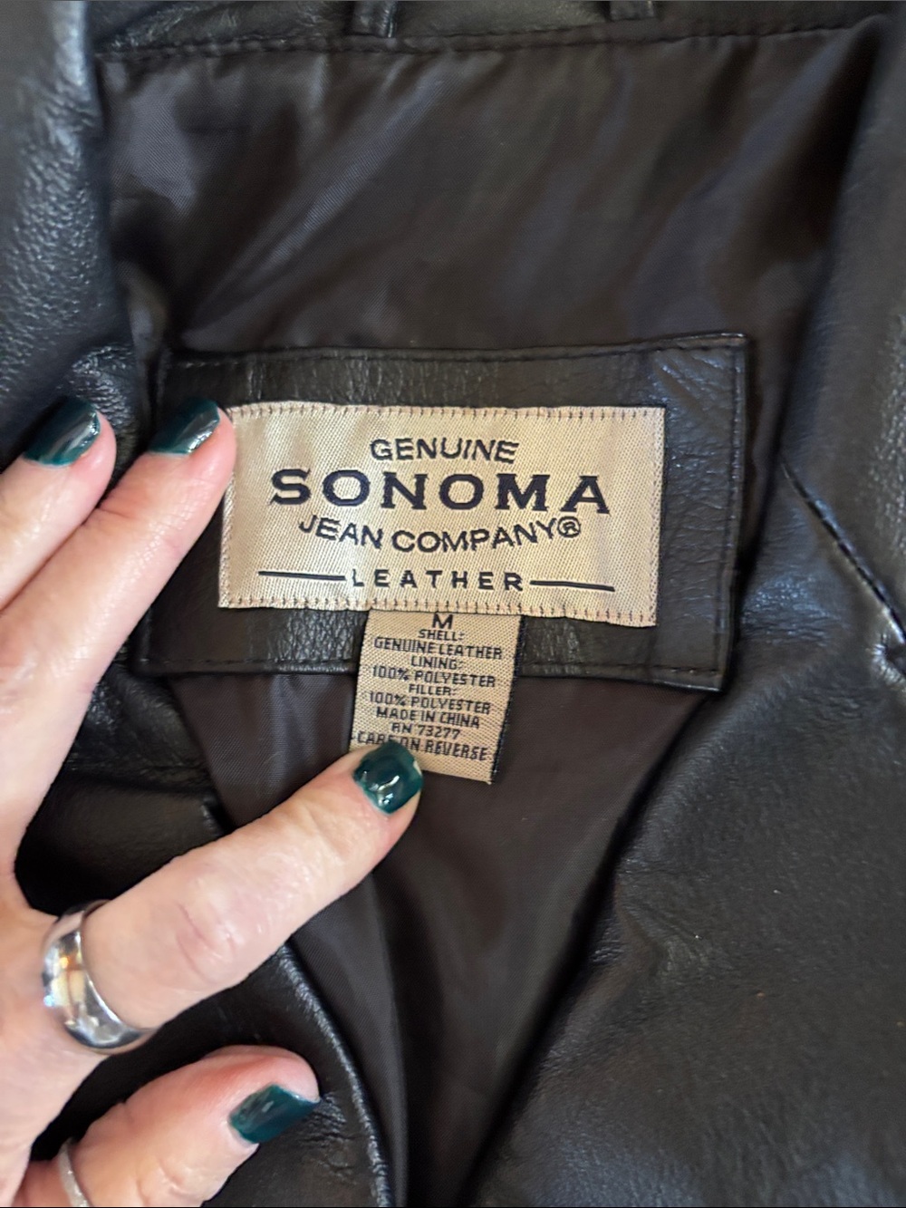 EUC Sonoma Black Leather Button-Front Jacket - Picture 2 of 7